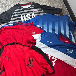 Lot of 5 USA soccer jersey shirts, XL